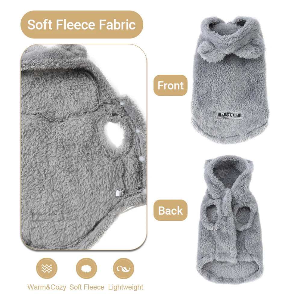 Soft Fleece Hoodie for Small Dogs & Cats