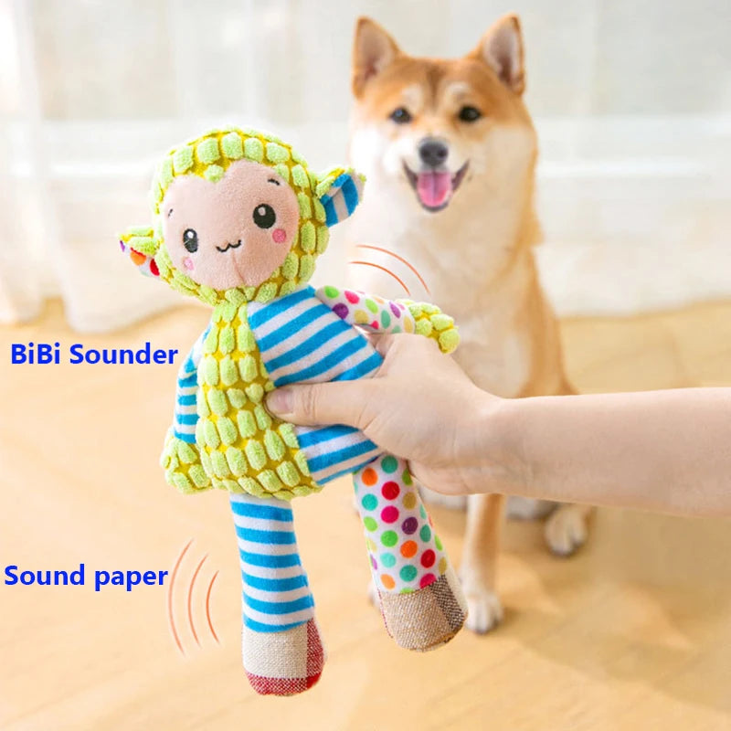 Plush Squeaky Animal Toy for Dogs & Cats
