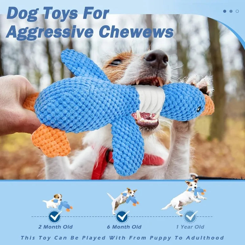 Long-Neck Plush Squeaky Doll Toy for Dogs & Cats