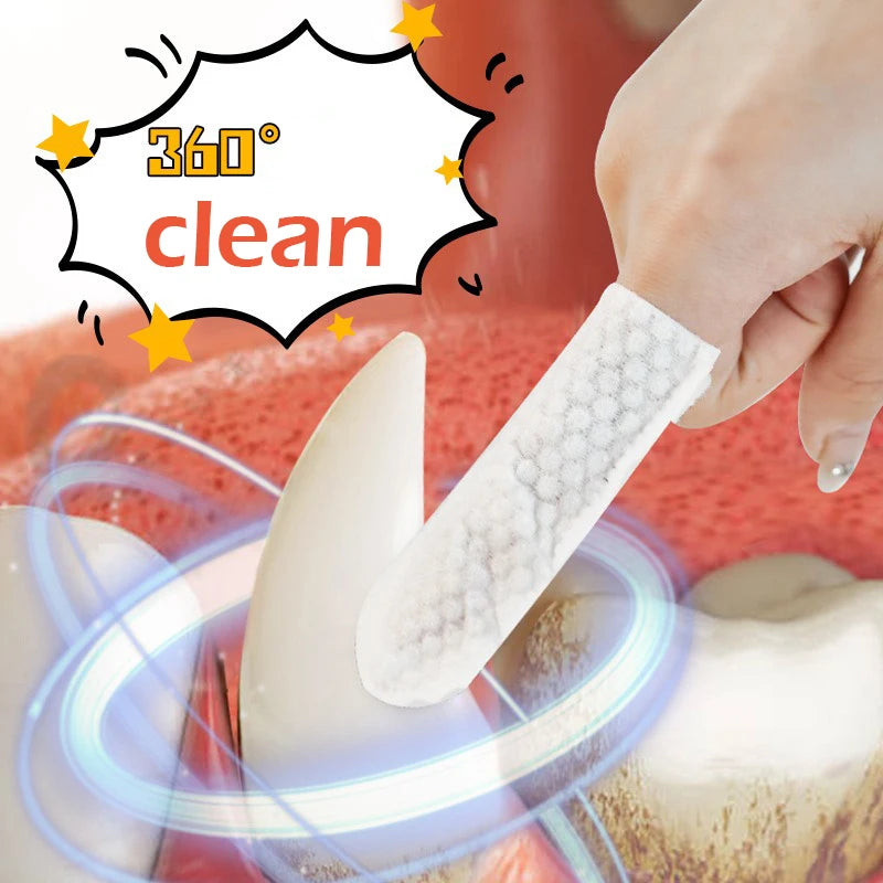 Disposable Finger Toothbrush Wipes for Dogs & Cats