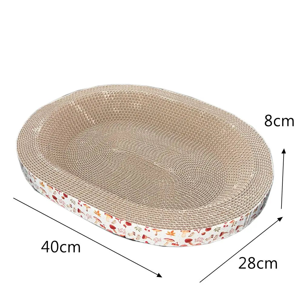 Corrugated Cat Scratcher Oval Lounge & Claw Care Pad