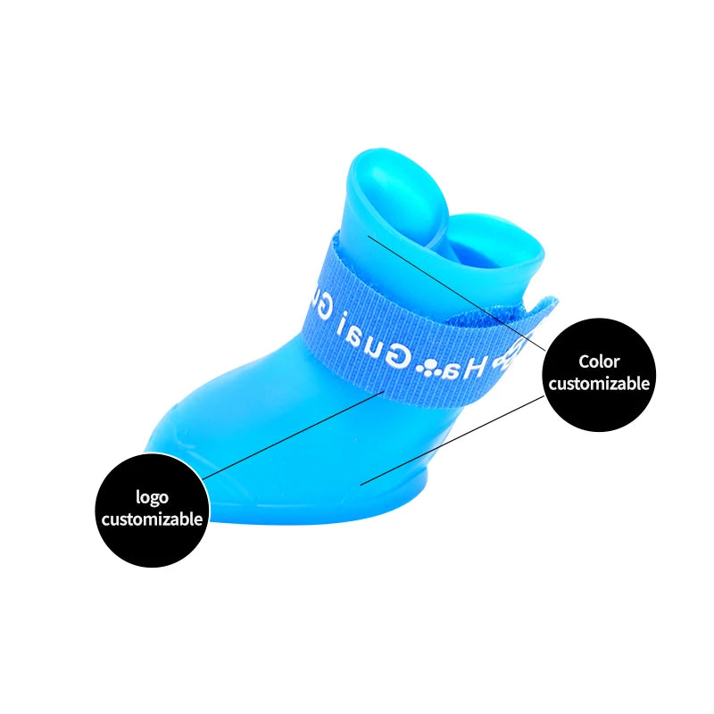 Waterproof Silicone Rain Boots for Small Dogs & Cats