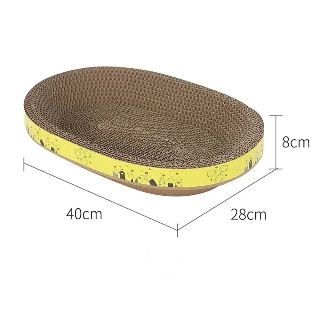 Corrugated Cat Scratcher Oval Lounge & Claw Care Pad