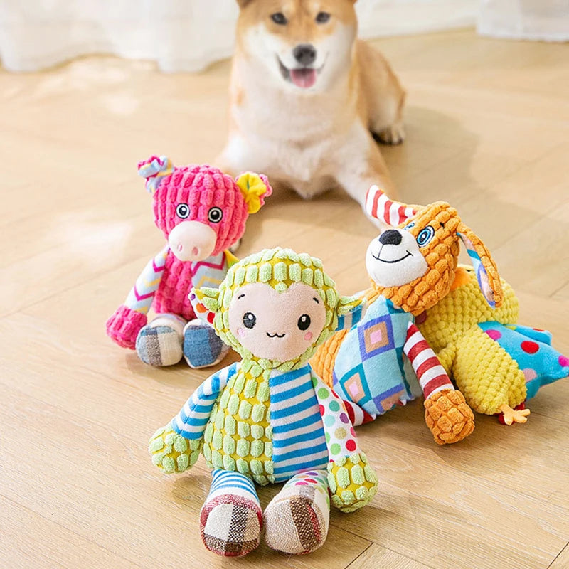 Plush Squeaky Animal Toy for Dogs & Cats