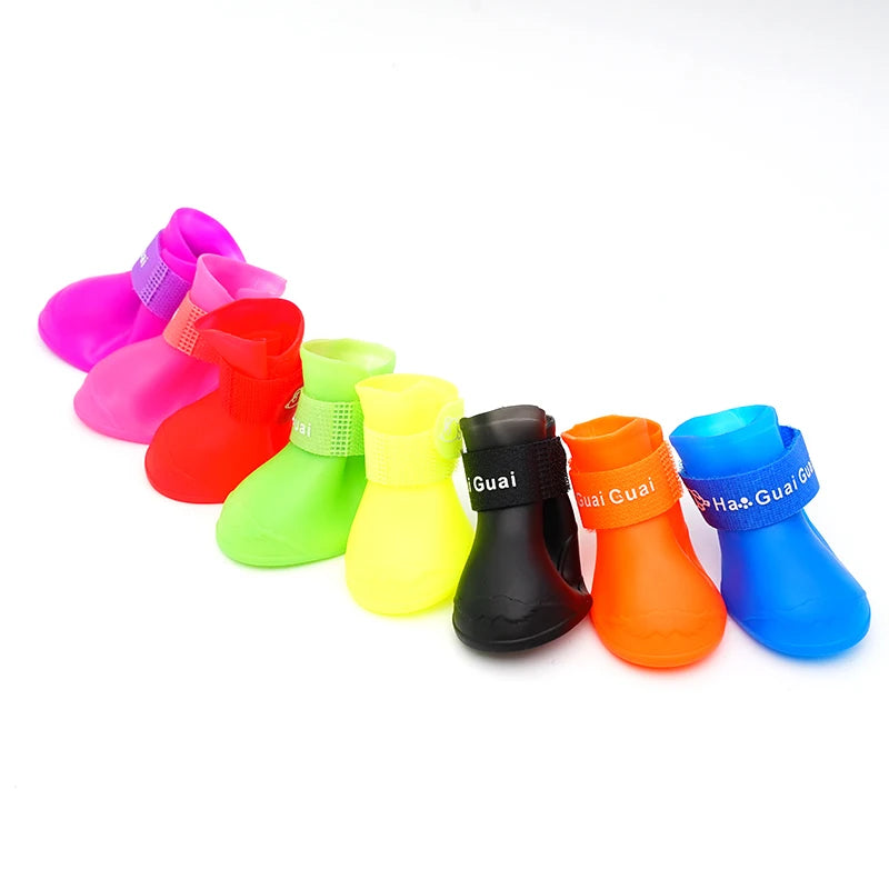 Waterproof Silicone Rain Boots for Small Dogs & Cats