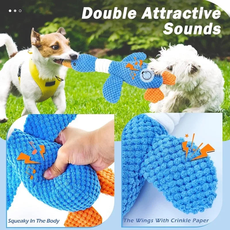 Long-Neck Plush Squeaky Doll Toy for Dogs & Cats